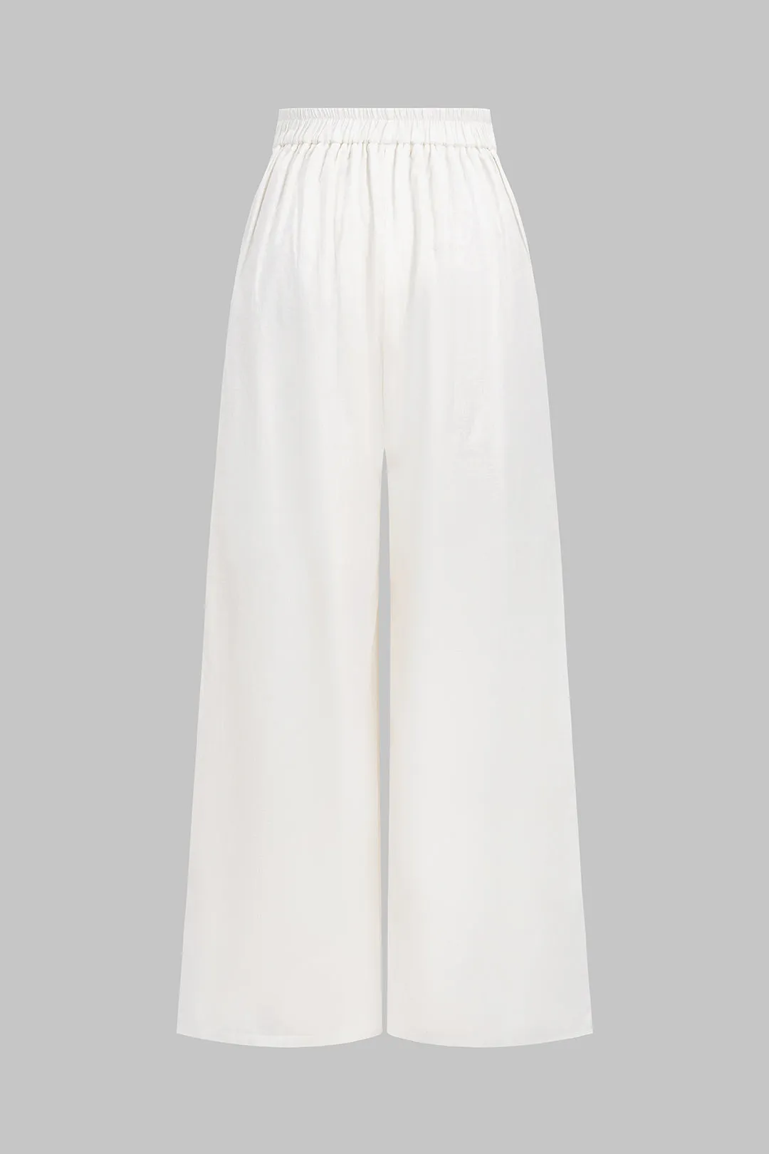 Linen Wide Leg Ruched High Waist Pocket Zipper Trousers sold by Micas product image thumbnail 2
