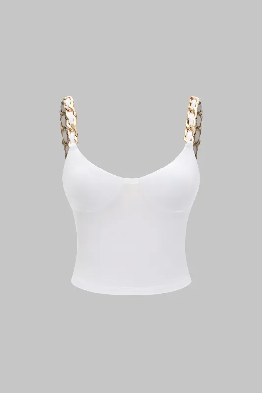 Metallic Chain Detail Cami Top sold by Micas