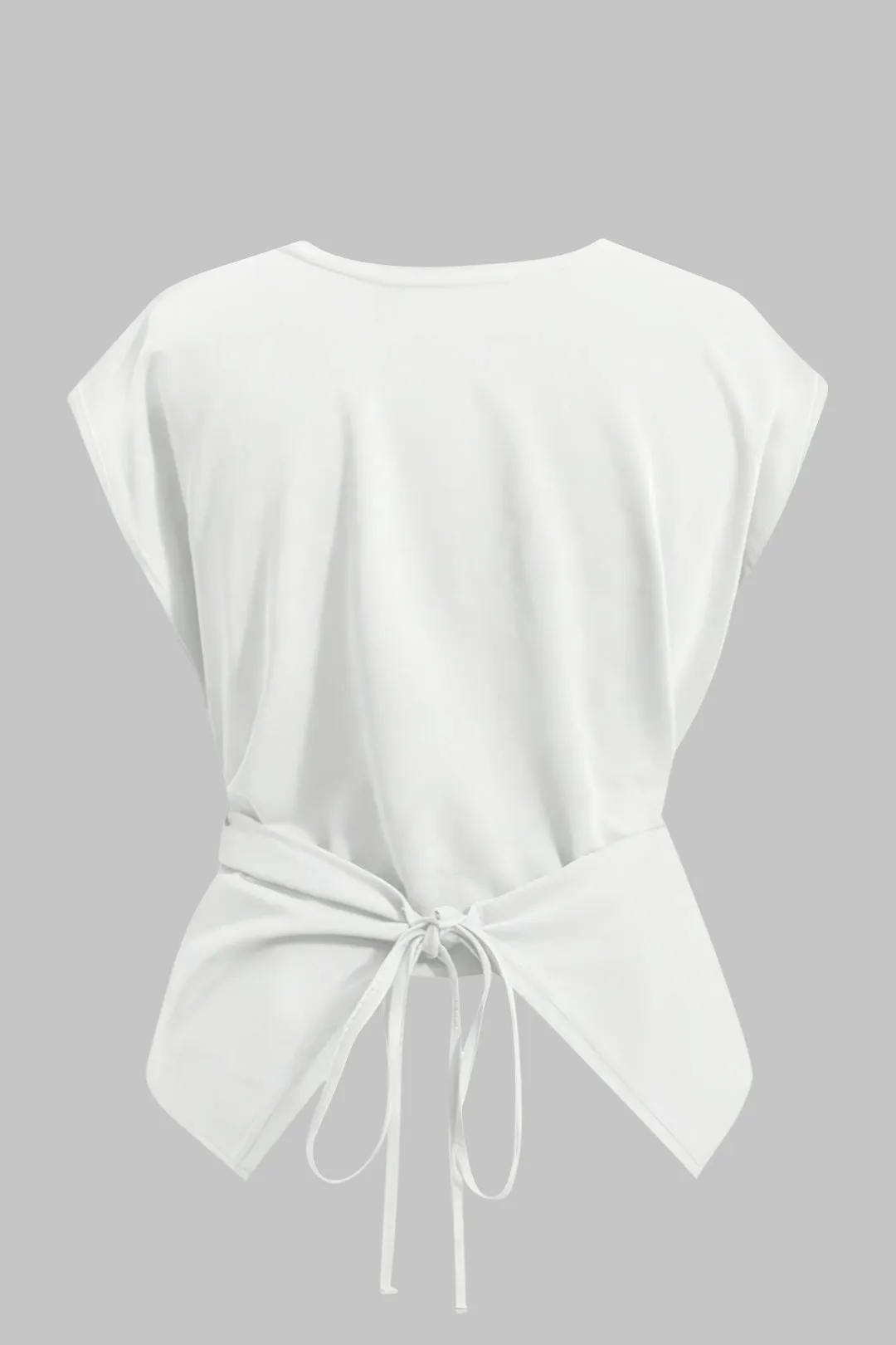 Plus Size Round Neck Short Sleeve Tie T-Shirt sold by Micas product image thumbnail 2