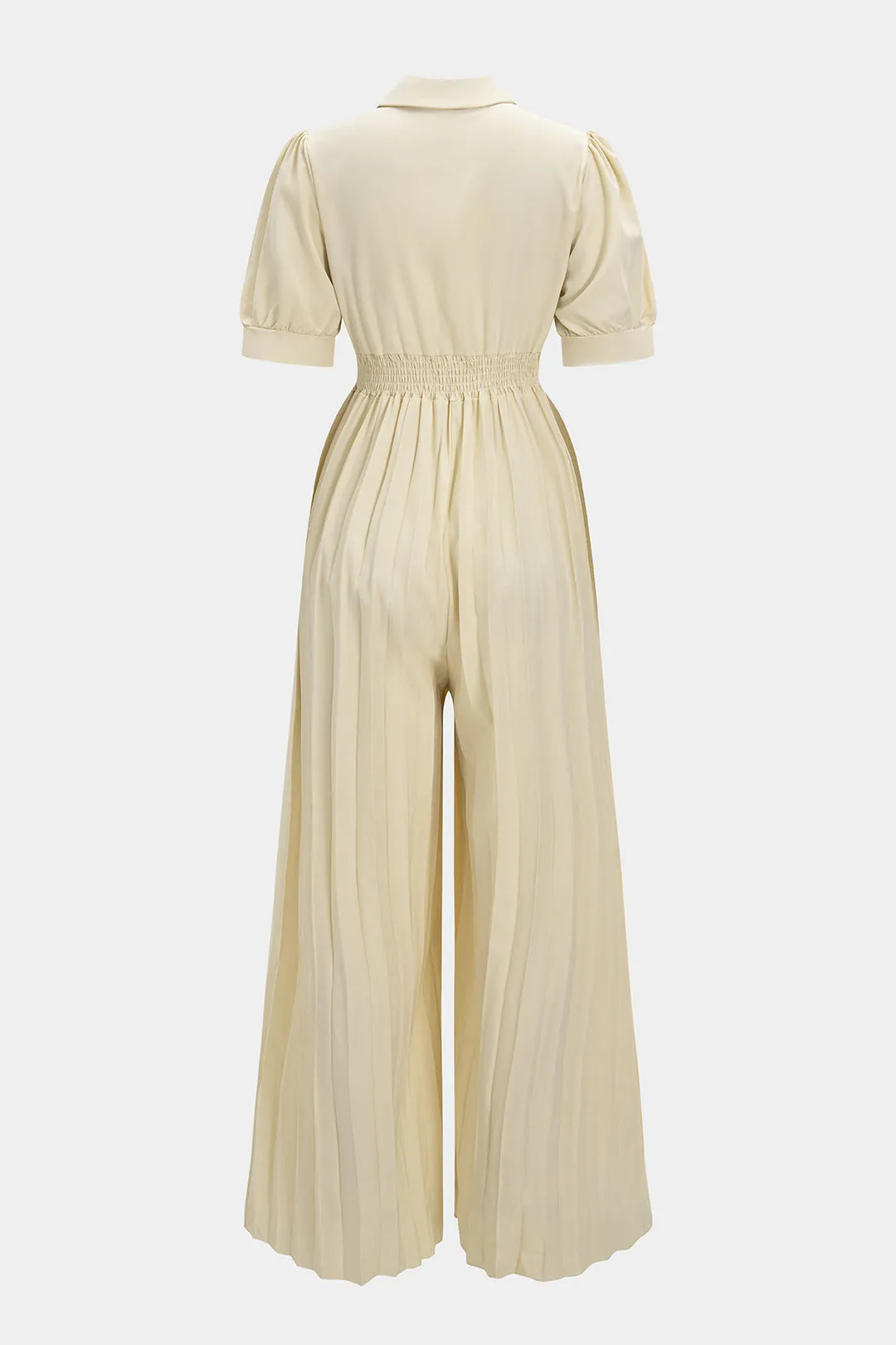 Knotted Pleated Tie-Front Short Sleeve Jumpsuit sold by Micas product image thumbnail 2