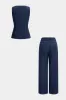 Denim Square Neck Metallic Decor Tank Top And Straight Leg Jeans Set sold by Micas