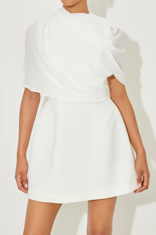 Chiffon Zipper Backless Ruched Short Sleeve Mini Dress sold by Micas