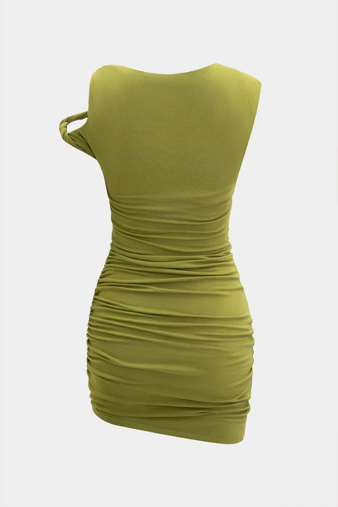 Asymmetrical Twist Knot Ruched Sleeveless Mini Dress sold by Micas product image thumbnail 2