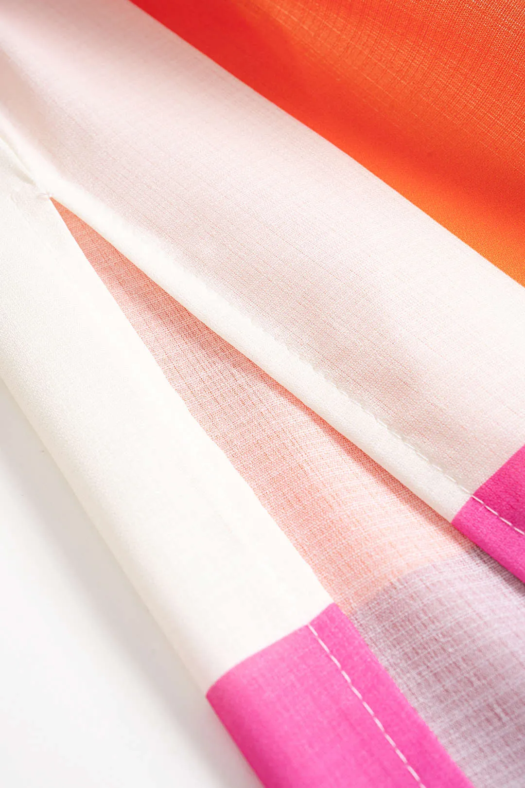 Stripes Print Linen Hollow Out Short Sleeve Midi Dress sold by Micas product image thumbnail 4