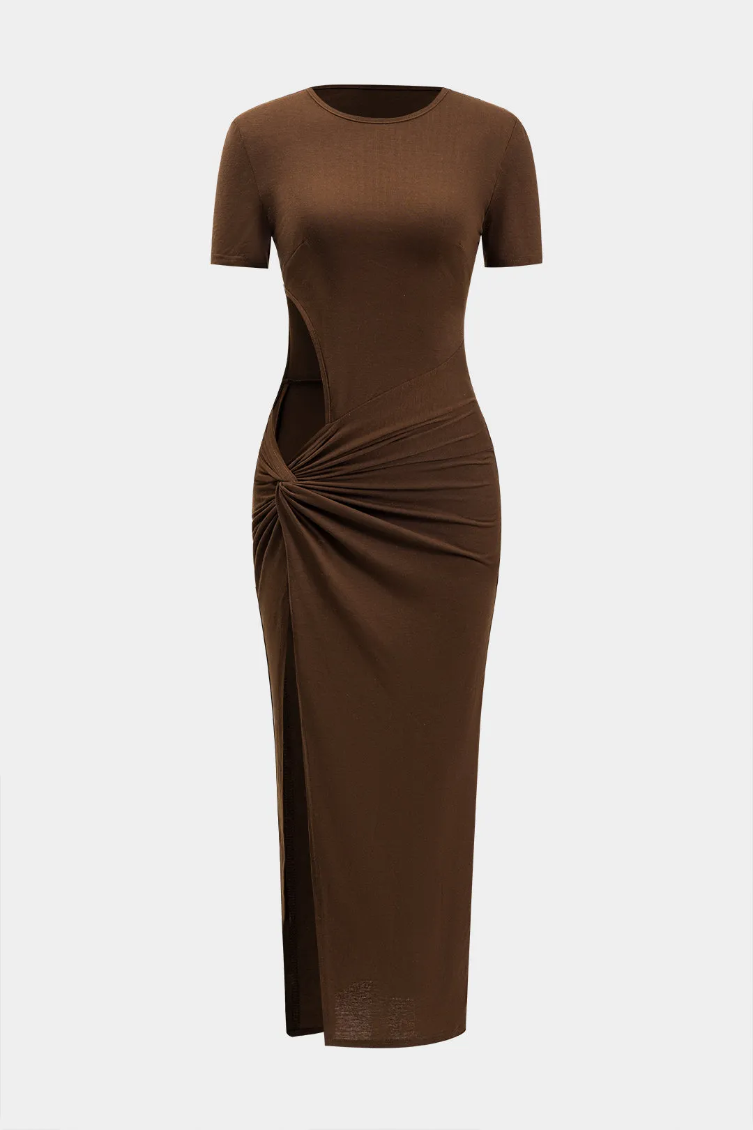 Cut Out Ruched Short Sleeve Maxi Dress sold by Micas product image thumbnail 2