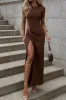 Cut Out Ruched Short Sleeve Maxi Dress sold by Micas