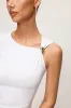 Asymmetrical Metallic Twist Knot Short Sleeve T-Shirt sold by Micas