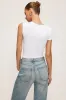 Asymmetrical Metallic Twist Knot Short Sleeve T-Shirt sold by Micas