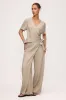 Crossed Pleated Short Sleeve T-Shirt sold by Micas