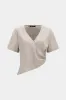 Crossed Pleated Short Sleeve T-Shirt sold by Micas