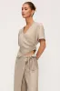 Crossed Pleated Short Sleeve T-Shirt sold by Micas
