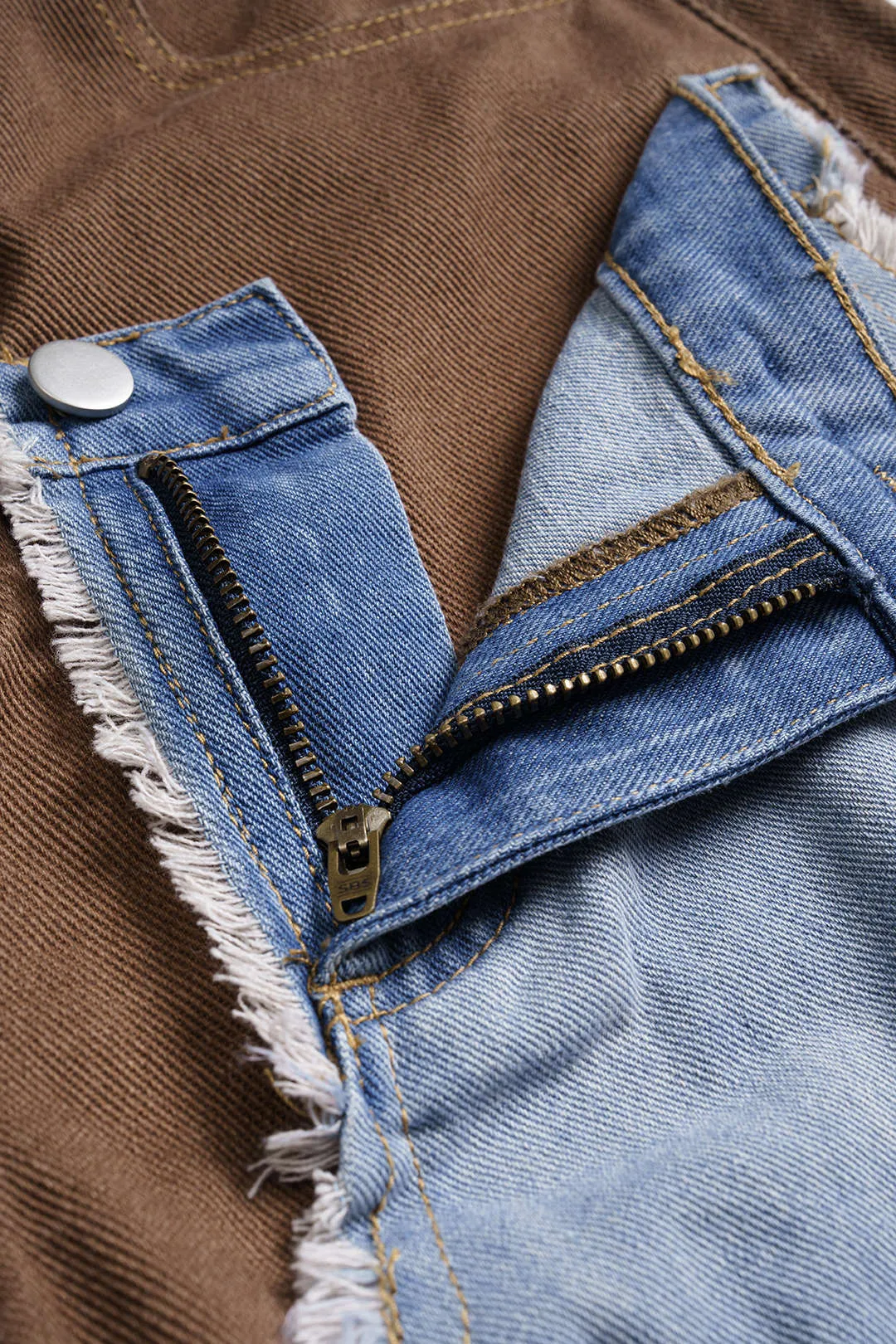 Denim Patchwork Washed Jorts sold by Micas product image thumbnail 3