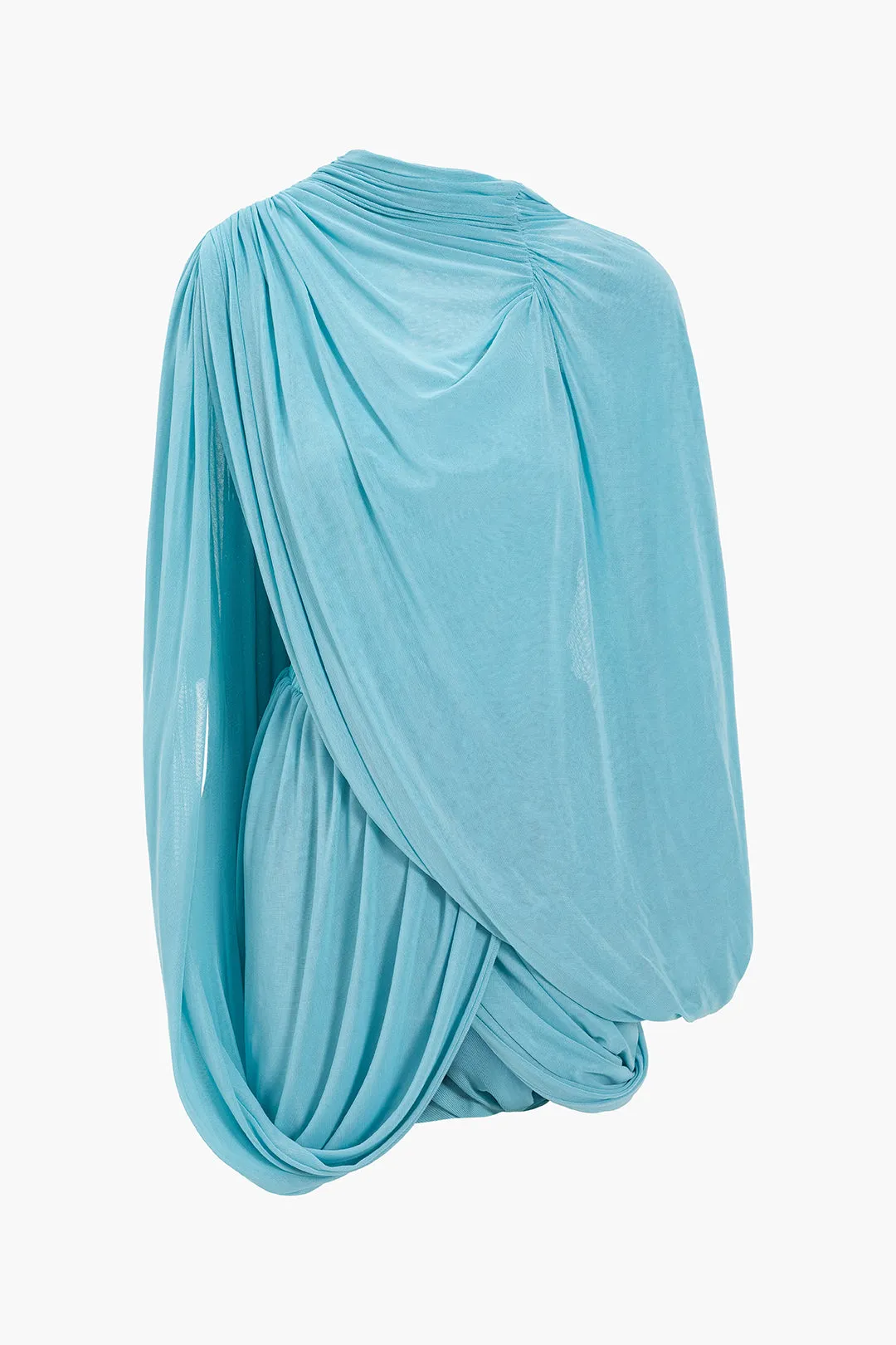 Solid High-Grade Asymmetrical Ruched Mini Dress sold by Micas