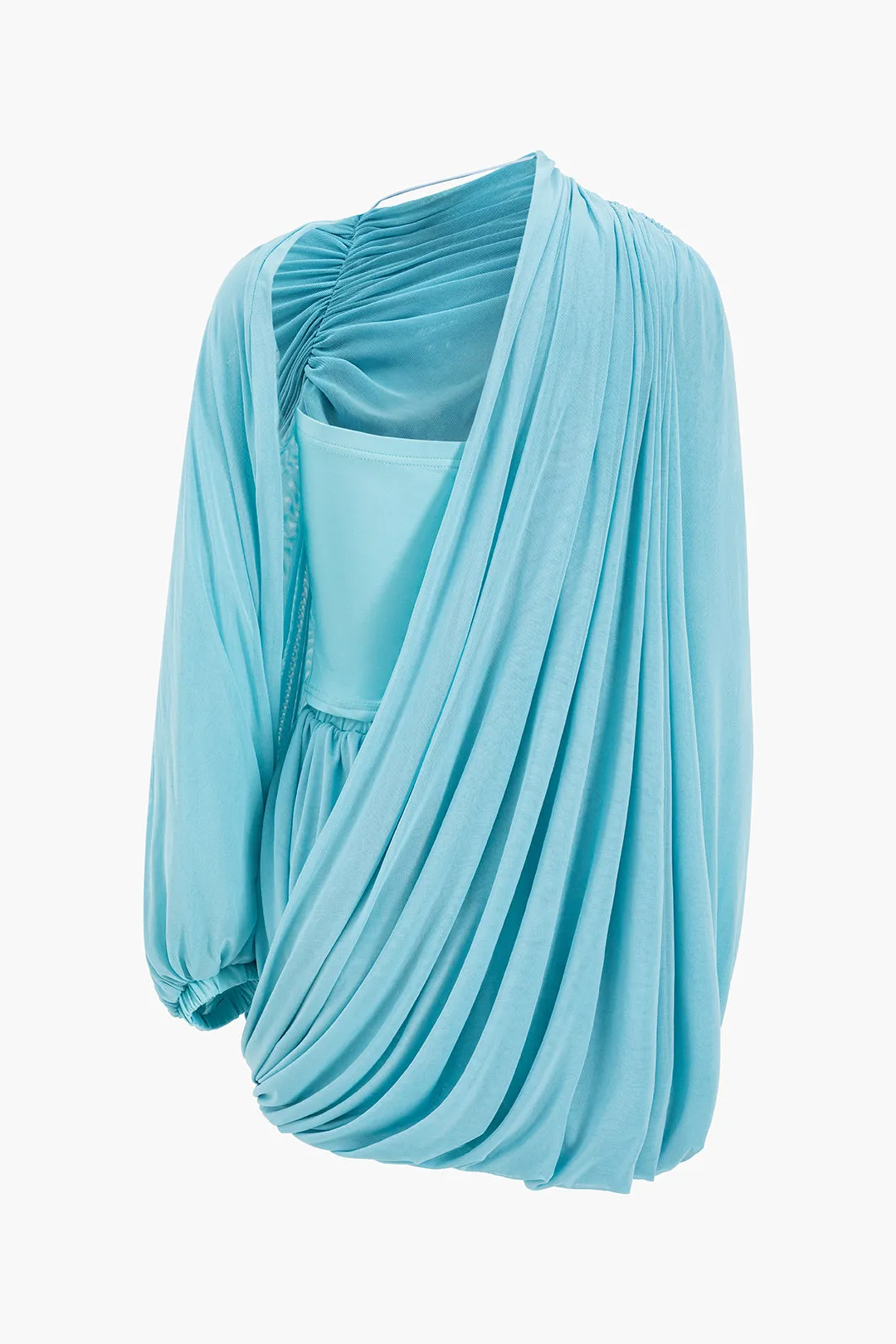 Solid High-Grade Asymmetrical Ruched Mini Dress sold by Micas product image thumbnail 2