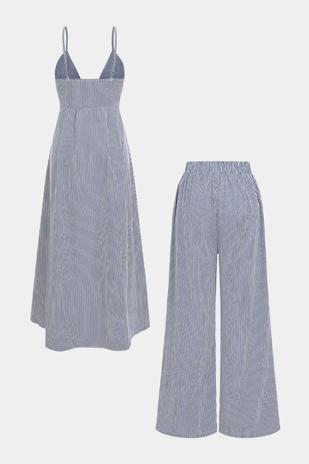 Stripes Print High Slits ærmeløse bukser sæt sold by Micas product image thumbnail 2