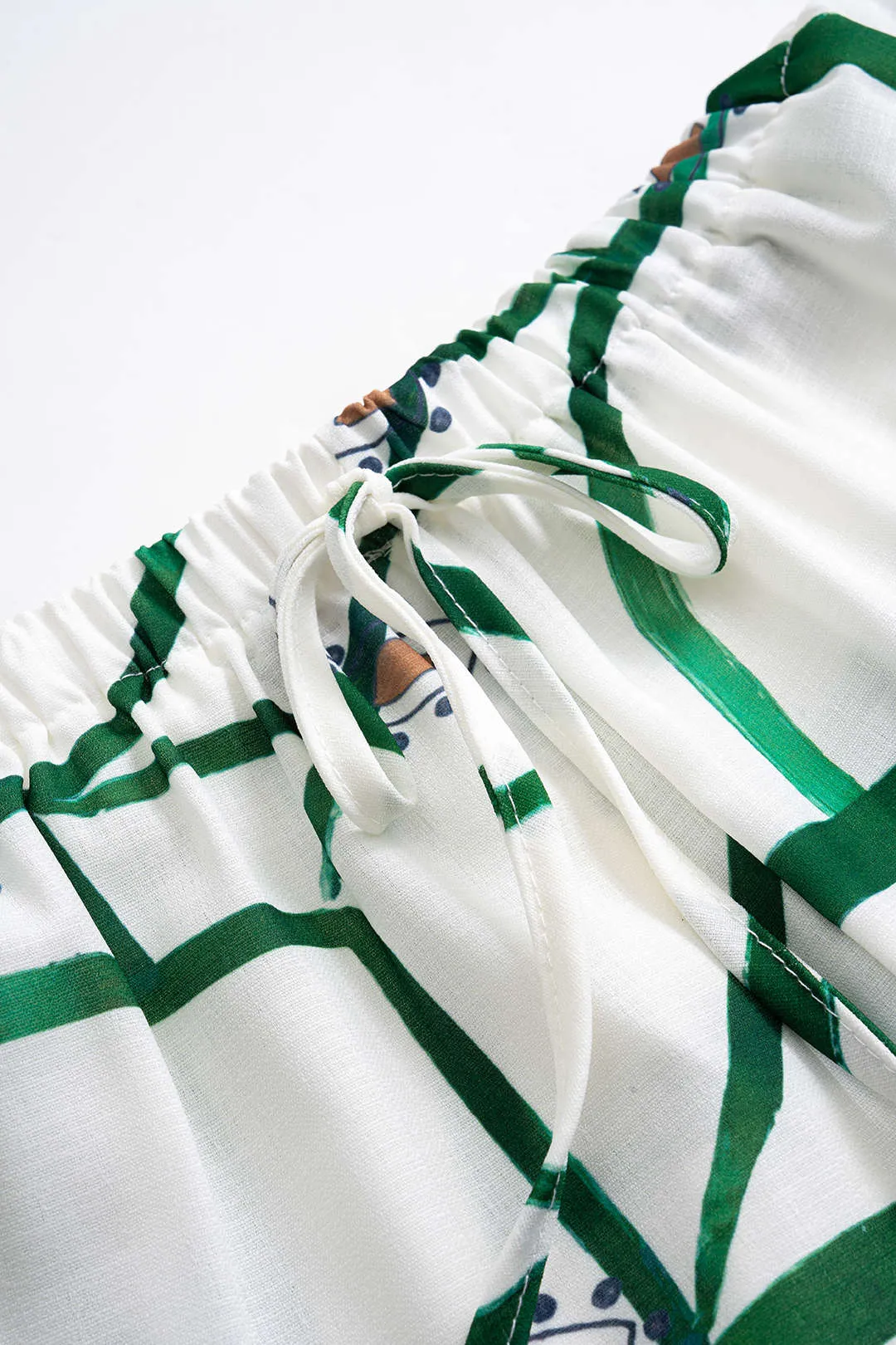 Stripe Contrast Print Pocket Shirt And Drawstring Shorts Set sold by Micas product image thumbnail 4