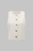 Linen Button Design Vest sold by Micas