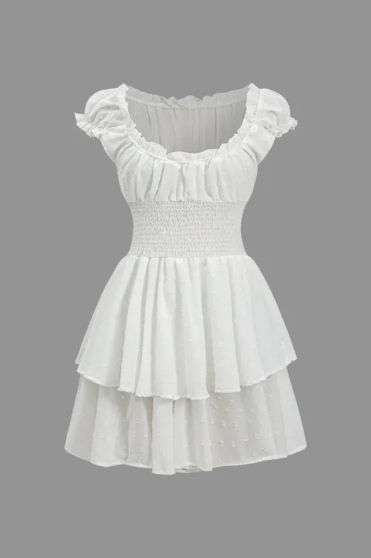 Solid Ruched Layer Mini Dress sold by Micas