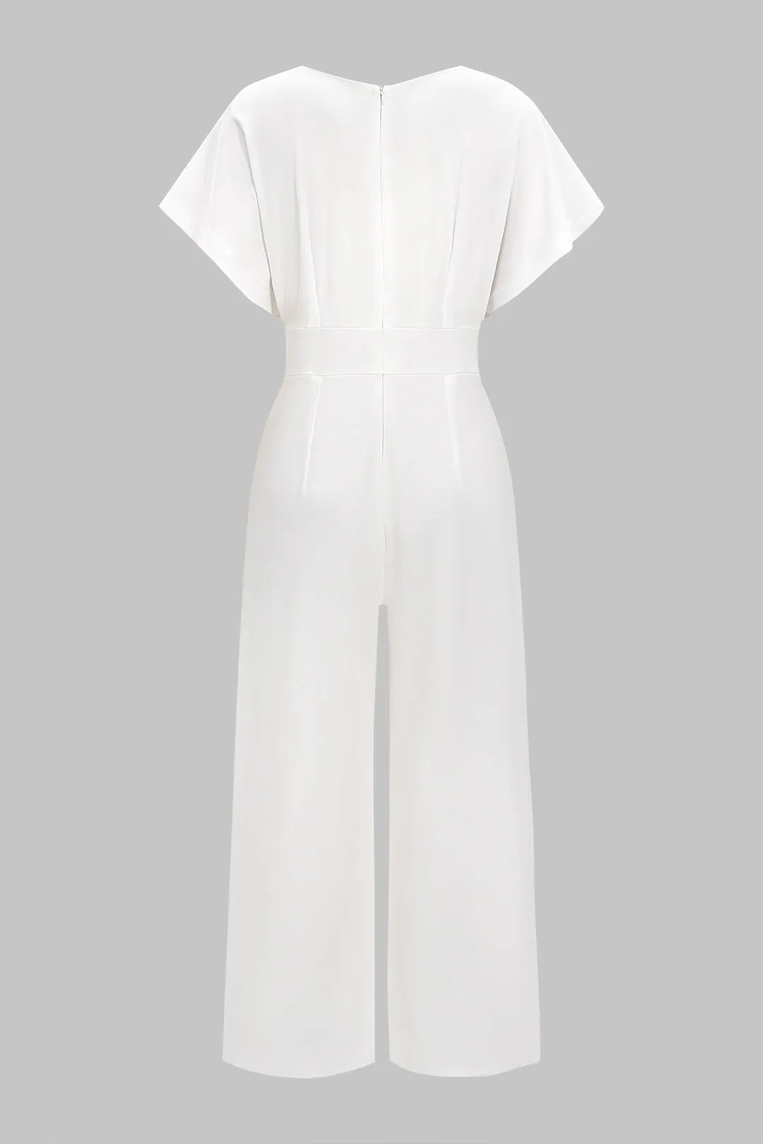 V-Neck Ruched Short Sleeve Wide Leg Jumpsuit sold by Micas product image thumbnail 2