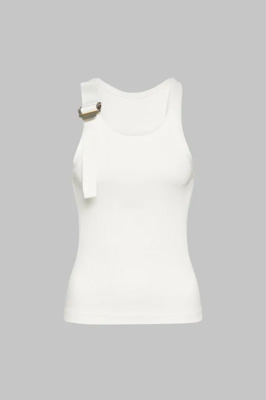 Solid Asymmetrical Design Tank Top sold by Micas