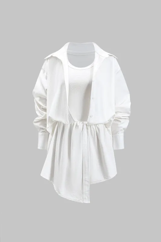 Ruched Patchwork Detail Long Sleeve Mini Dress sold by Micas
