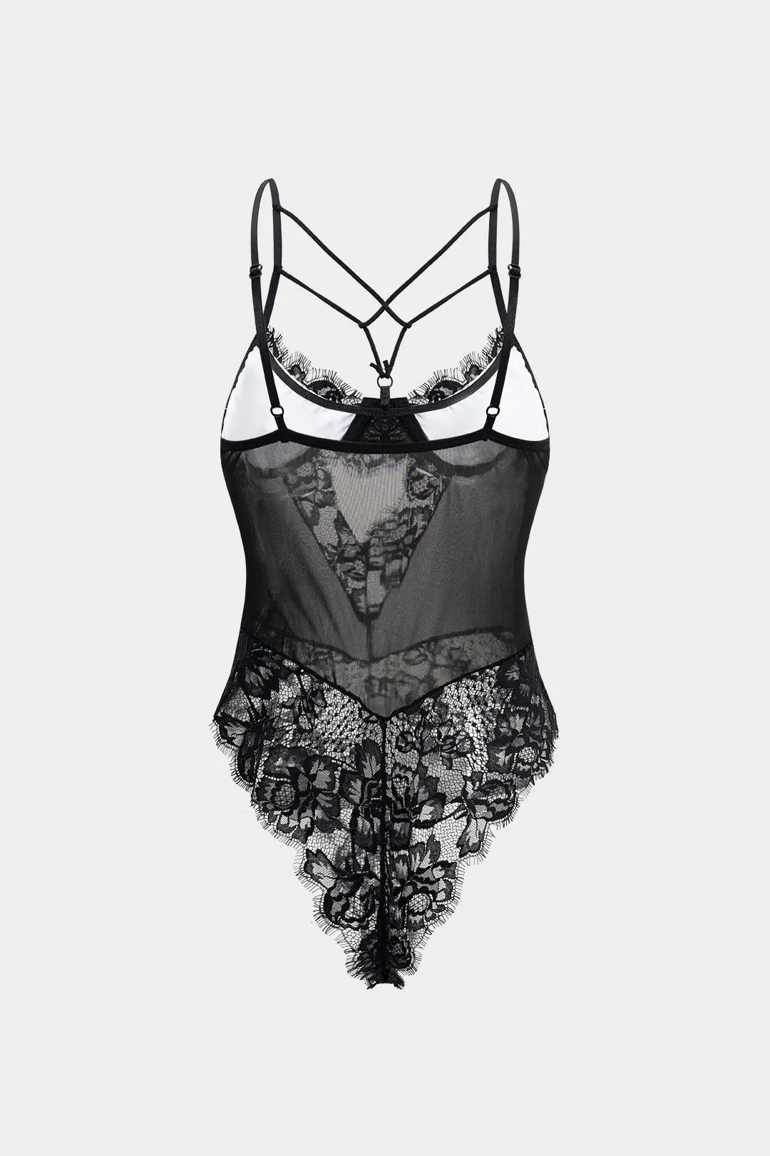 Sheer Crossed Detail Lingerie Bodysuit sold by Micas product image thumbnail 2