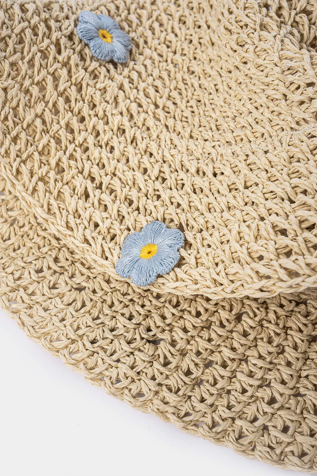 Flower Decor Straw Woven Hollow Hat sold by Micas product image thumbnail 3