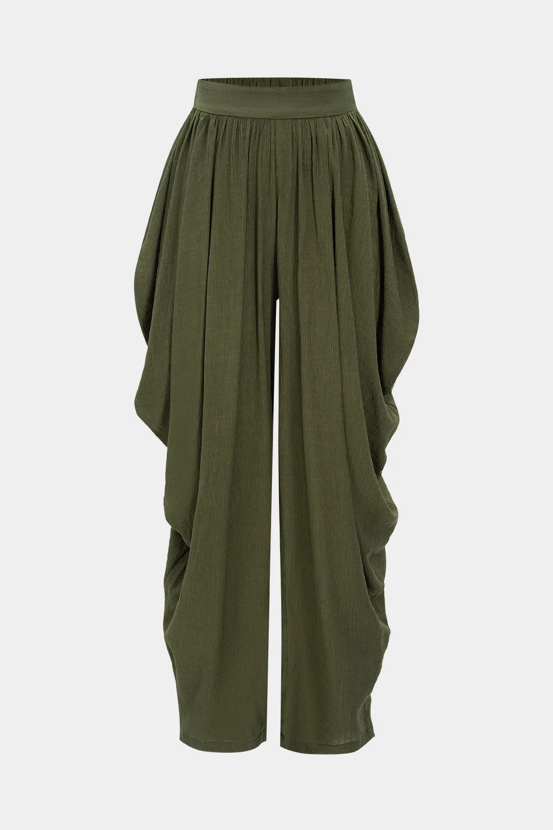 Knit Solid Ruched Trousers sold by Micas
