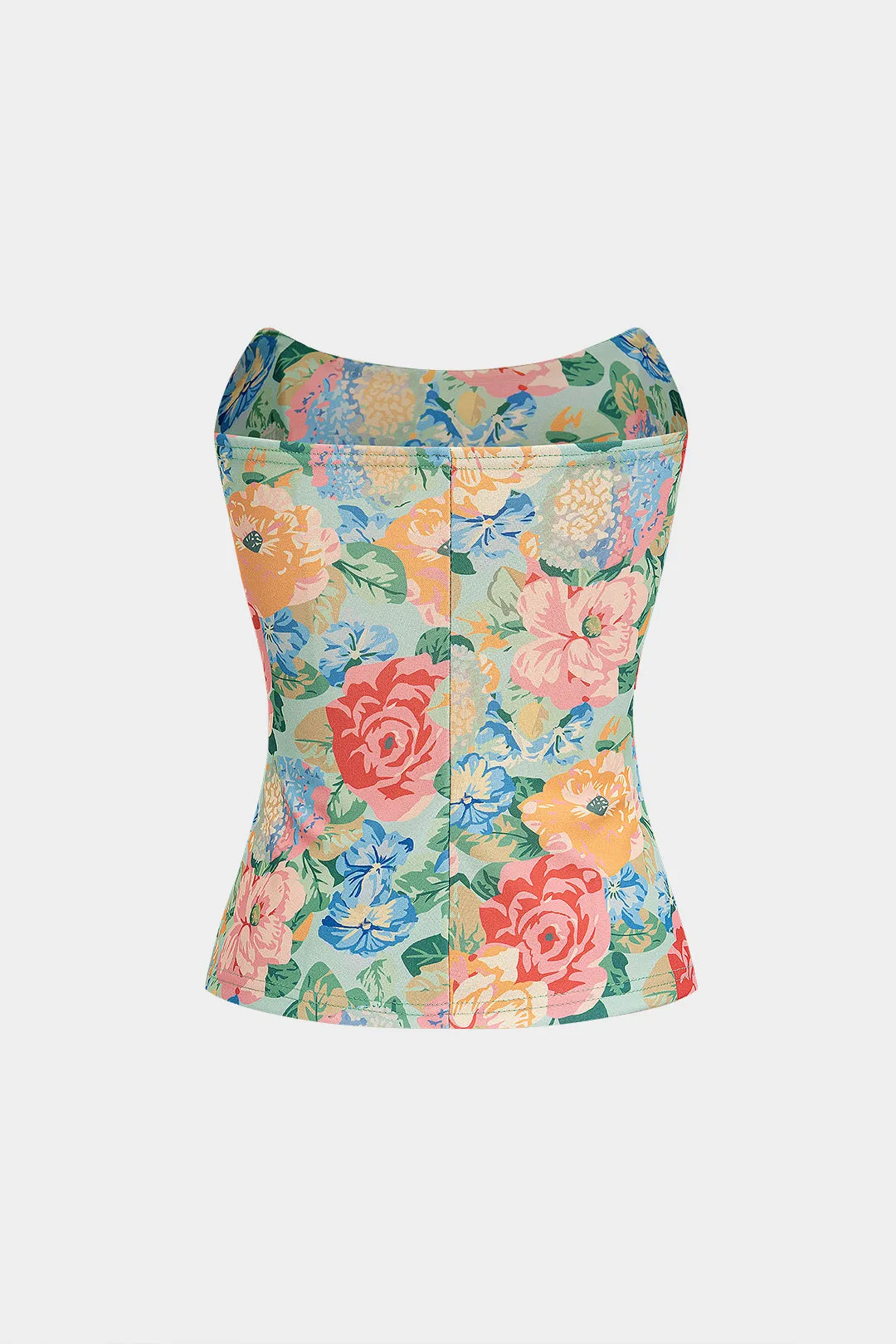 Floral Leaves Print Strapless Tube Top sold by Micas product image thumbnail 2