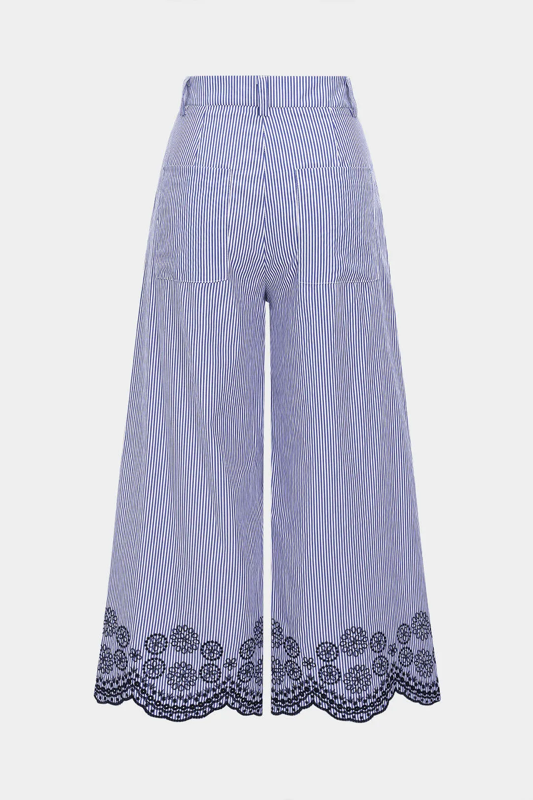 Stripes Print Embroidery Wide Leg Trousers sold by Micas product image thumbnail 2