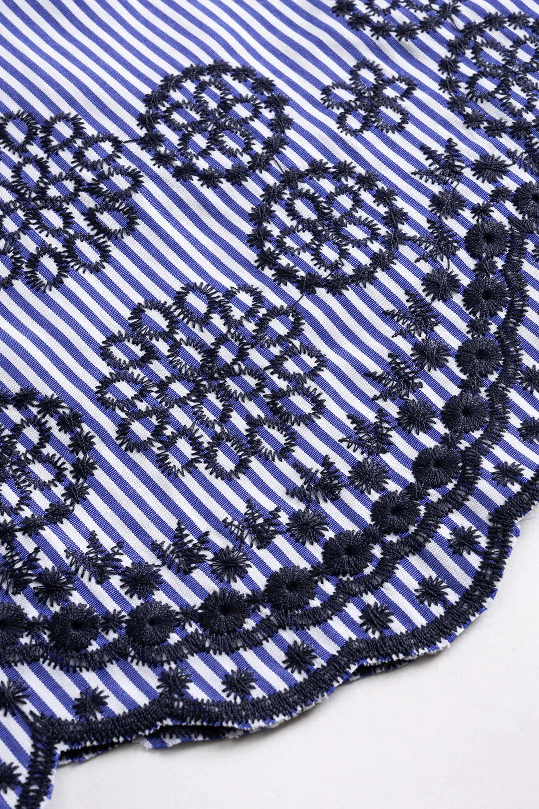 Stripes Print Embroidery Wide Leg Trousers sold by Micas product image thumbnail 3