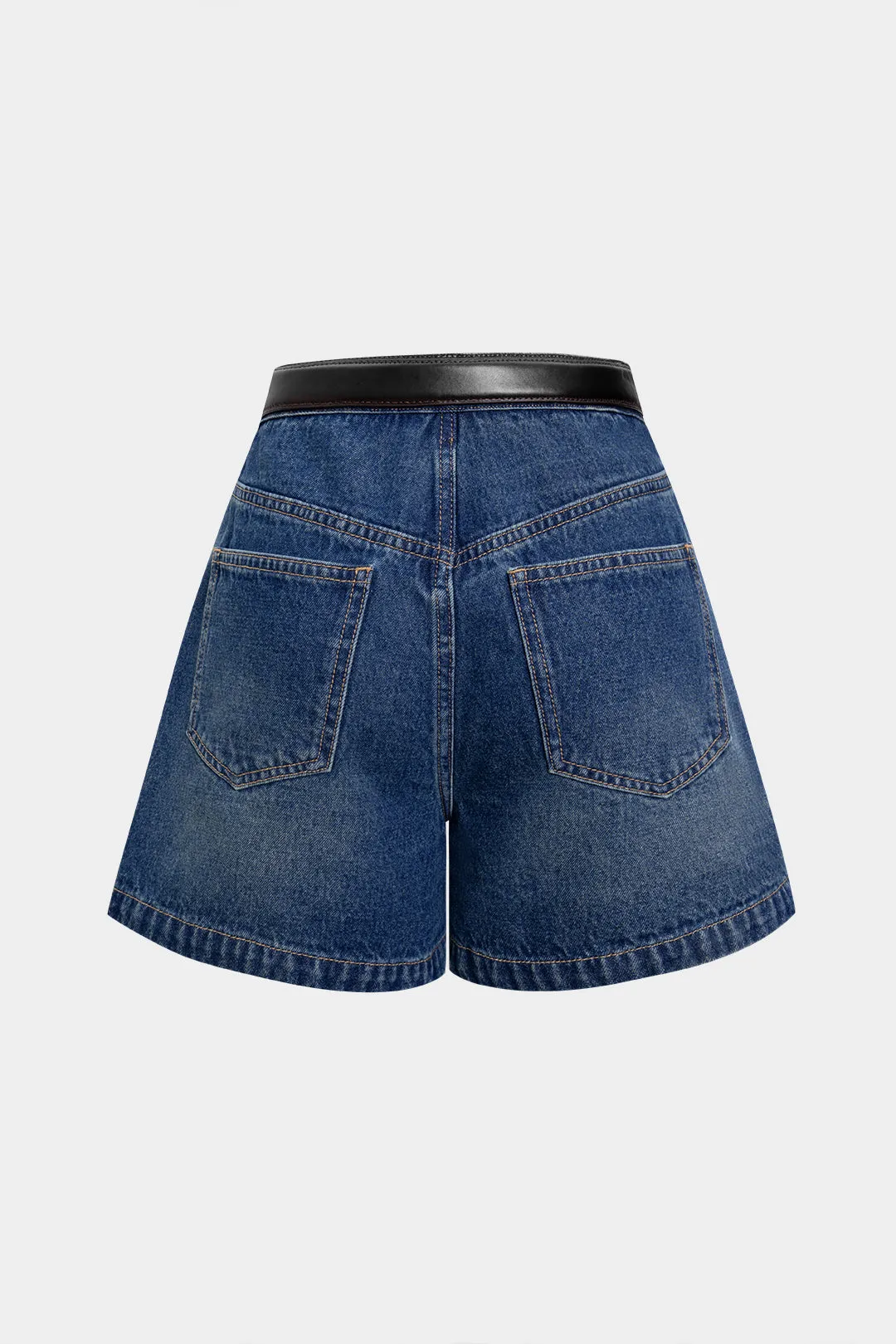 Denim Belted Shorts sold by Micas product image thumbnail 2