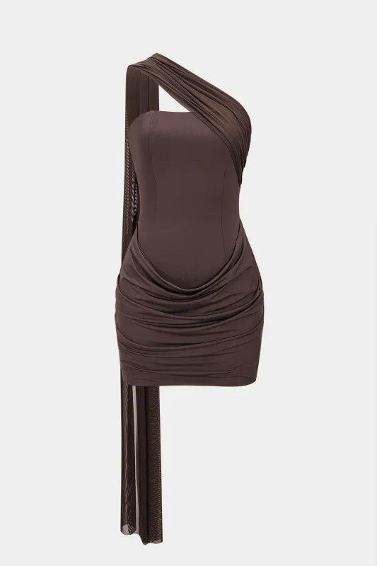 Mesh Pleated Bodycon Strapless Sleeveless Mini Dress sold by Micas