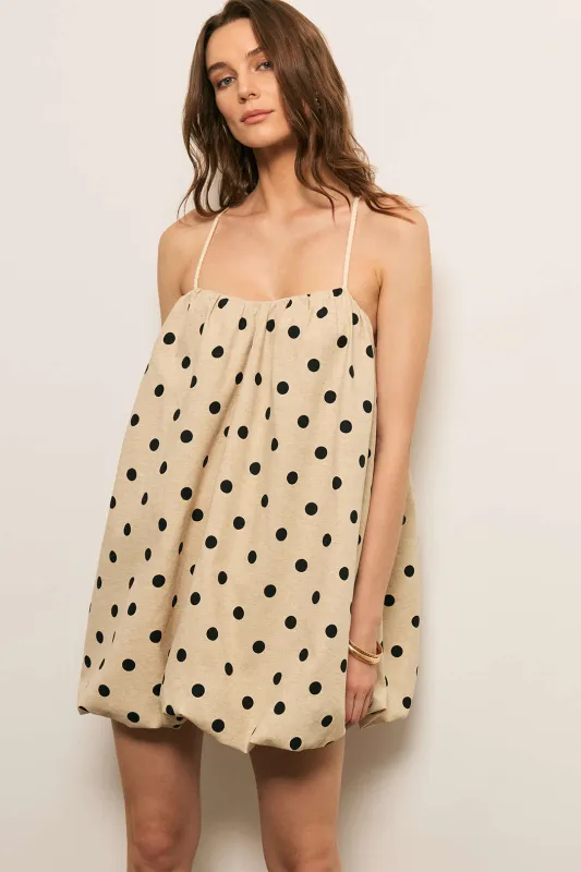 Polka Dots Print Backless Slip Sleeveless Mini Dress sold by Micas