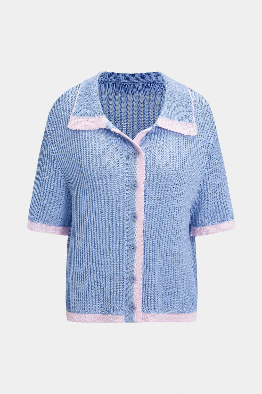 Knit Button Short-Sleeve Top sold by Micas product image thumbnail 2