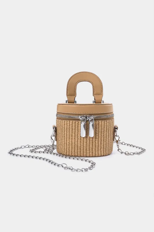 Straw Woven Handbag Small Cross-Body Bag sold by Micas