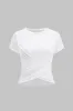 Crossed Ruched Short Sleeve T-Shirt sold by Micas