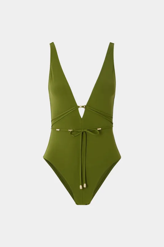 Beaded Tie-Up Sleeveless Bodysuit sold by Micas