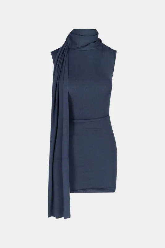Ruched Scarf Sleeveless Midi Dress sold by Micas