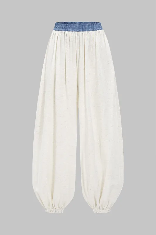Patchwork Ruched Lantern Trousers sold by Micas