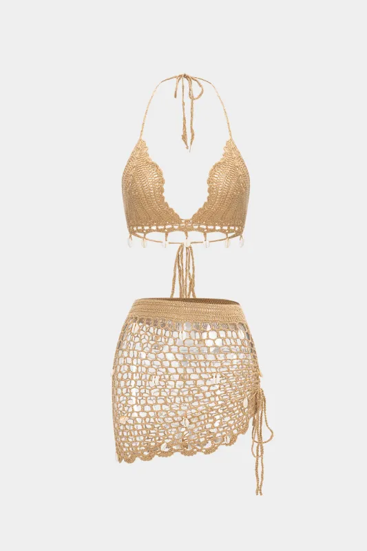 Hollow Out Shell Decor Bikini Set sold by Micas