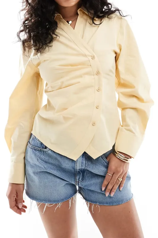 Button Asymmetrical Long-Sleeve Shirt sold by Micas