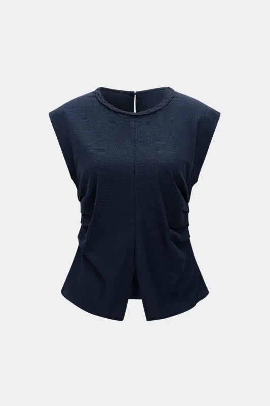 Ruched Detail Short-Sleeve Shirt sold by Micas