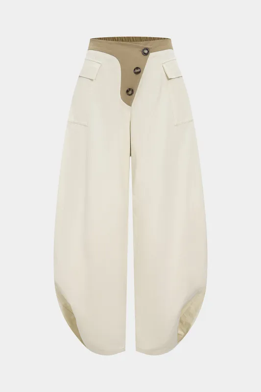 Asymmetrical Button Wide Leg Trousers sold by Micas