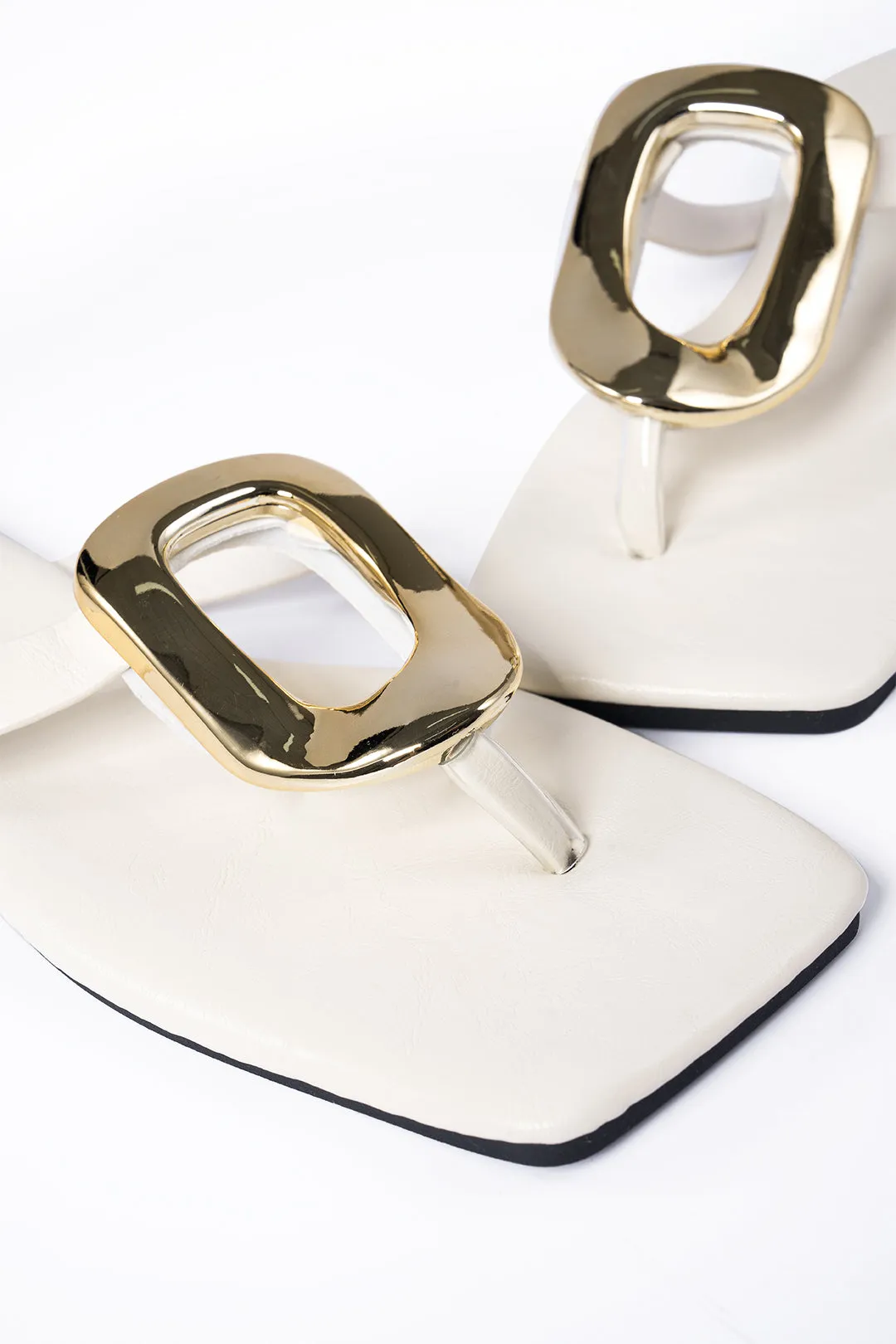 Metallic Decor Open Toe Flats sold by Micas product image thumbnail 4