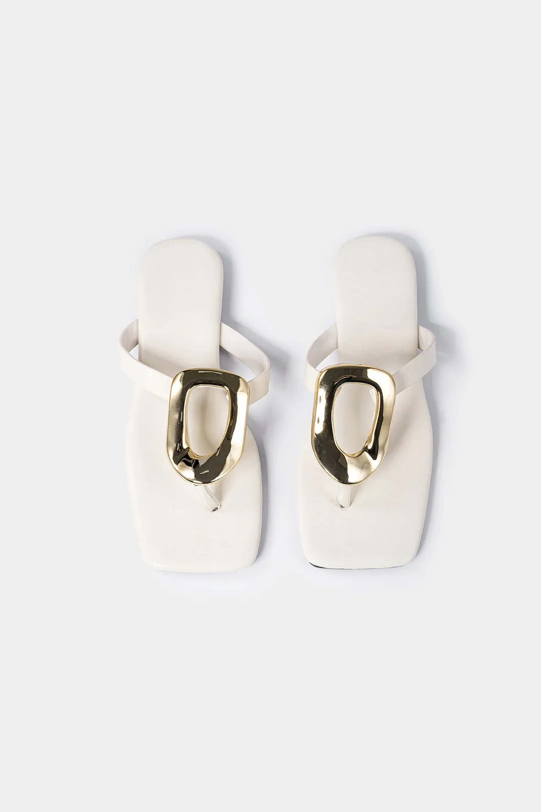 Metallic Decor Open Toe Flats sold by Micas product image thumbnail 2