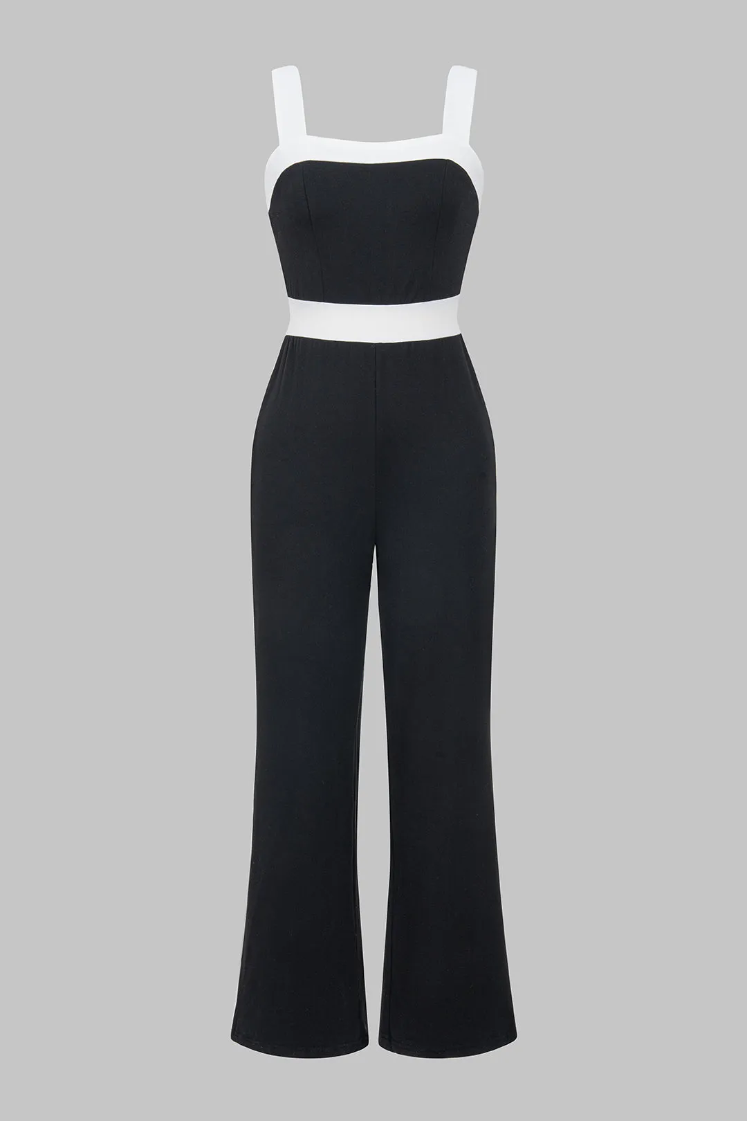 Contrast Patchwork Sleeveless Jumpsuit sold by Micas