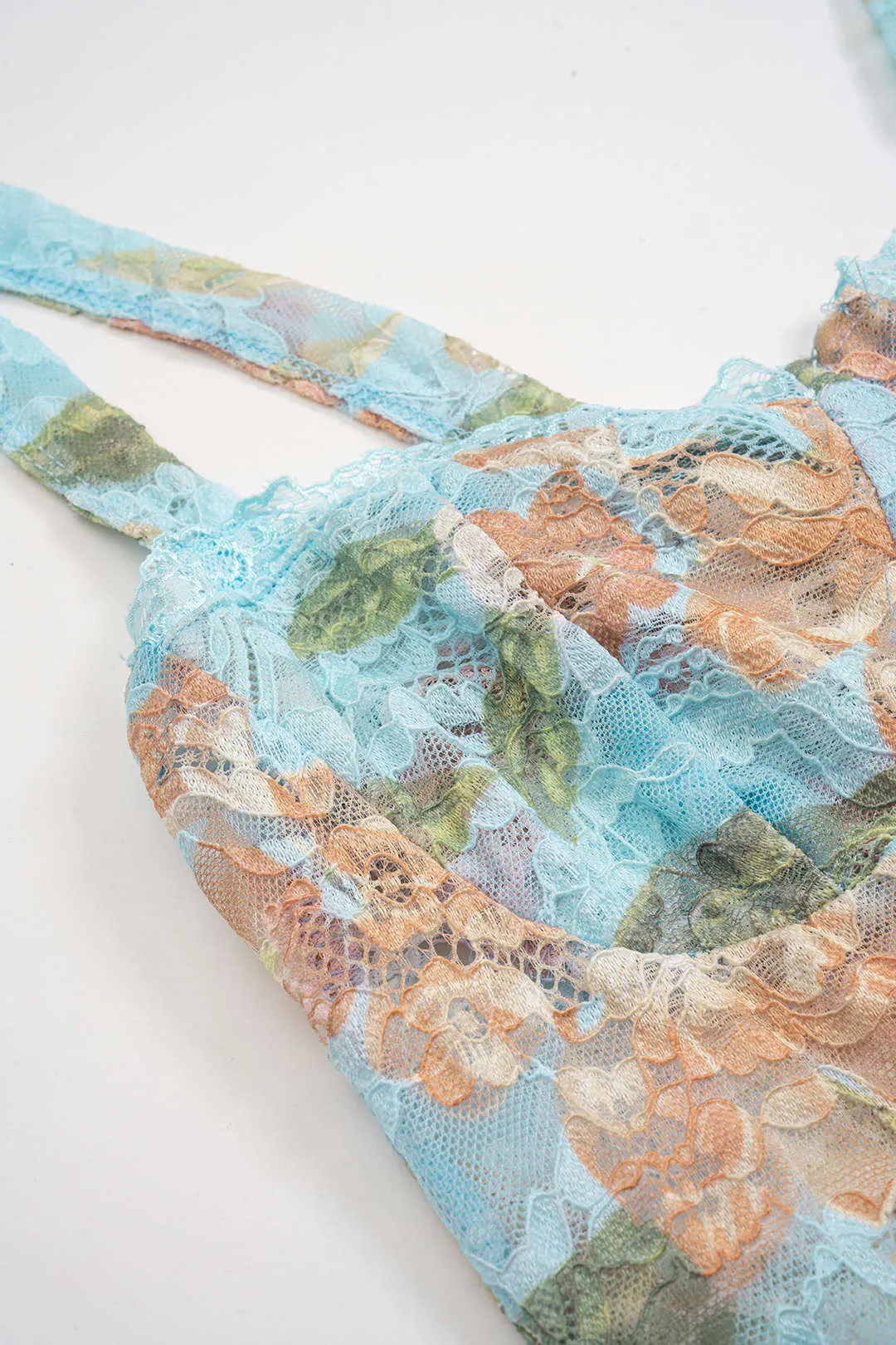 Floral Leaves Print Bustier Slip Midi Dress sold by Micas product image thumbnail 3