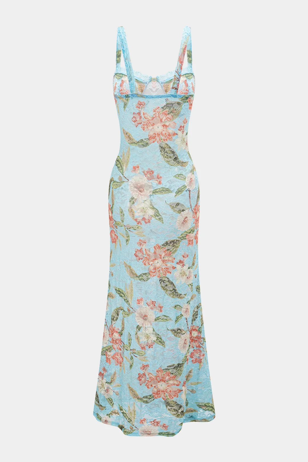 Floral Leaves Print Bustier Slip Midi Dress sold by Micas product image thumbnail 2