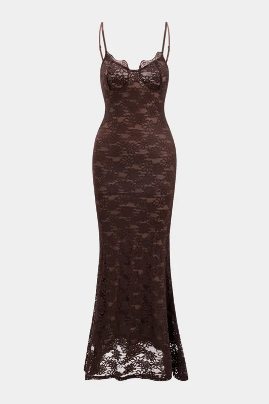 Embroidery Slip Sleeveless Maxi Dress sold by Micas